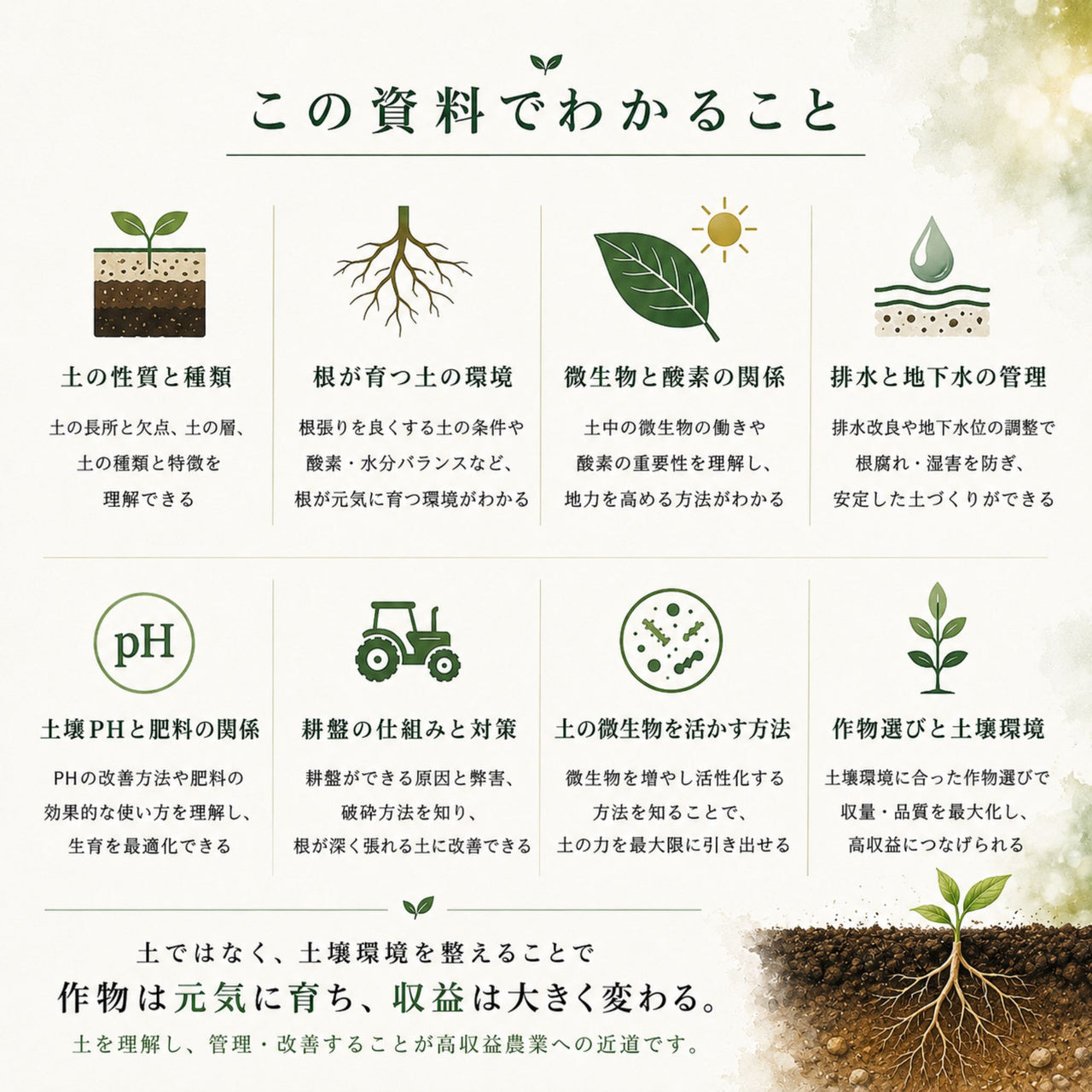 【有料資料】高収益農業が実現できる土壌管理と改善技術