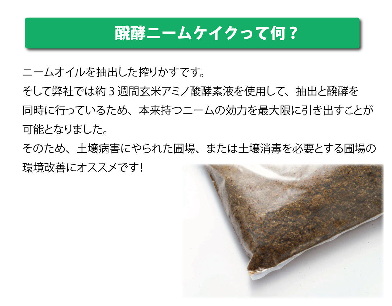 玄米アミノ酸醗酵ニームケイク 3kg